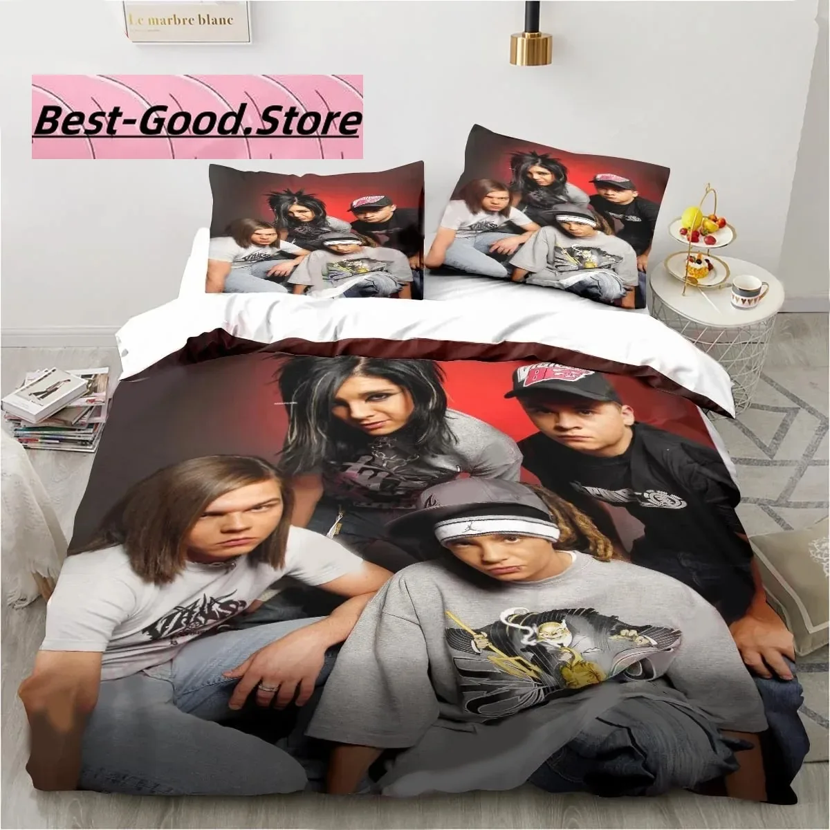 3D Print Tokio Hotel Music Band Bedding Set Boys Girls Twin Queen King Size Duvet Cover Pillowcase Bed boys Adult Bedroom