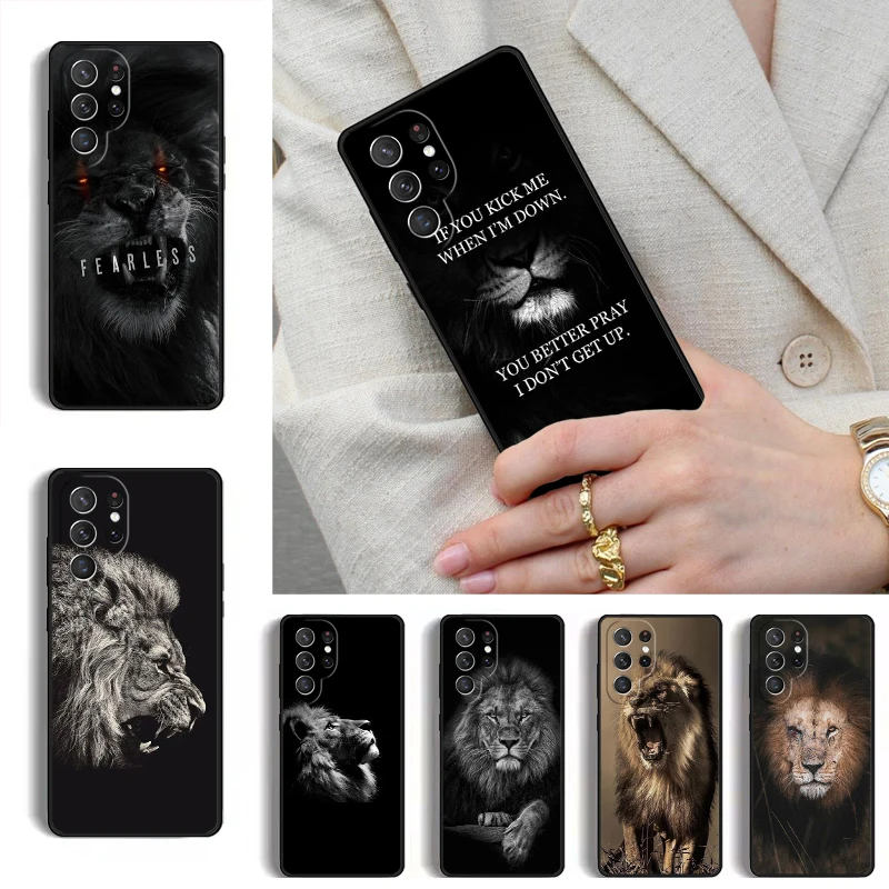 Funda Protectora Lion Alpha Male para Samsung Galaxy S26 S25 Ultra S24 S23 S22 S21 Plus Note 10