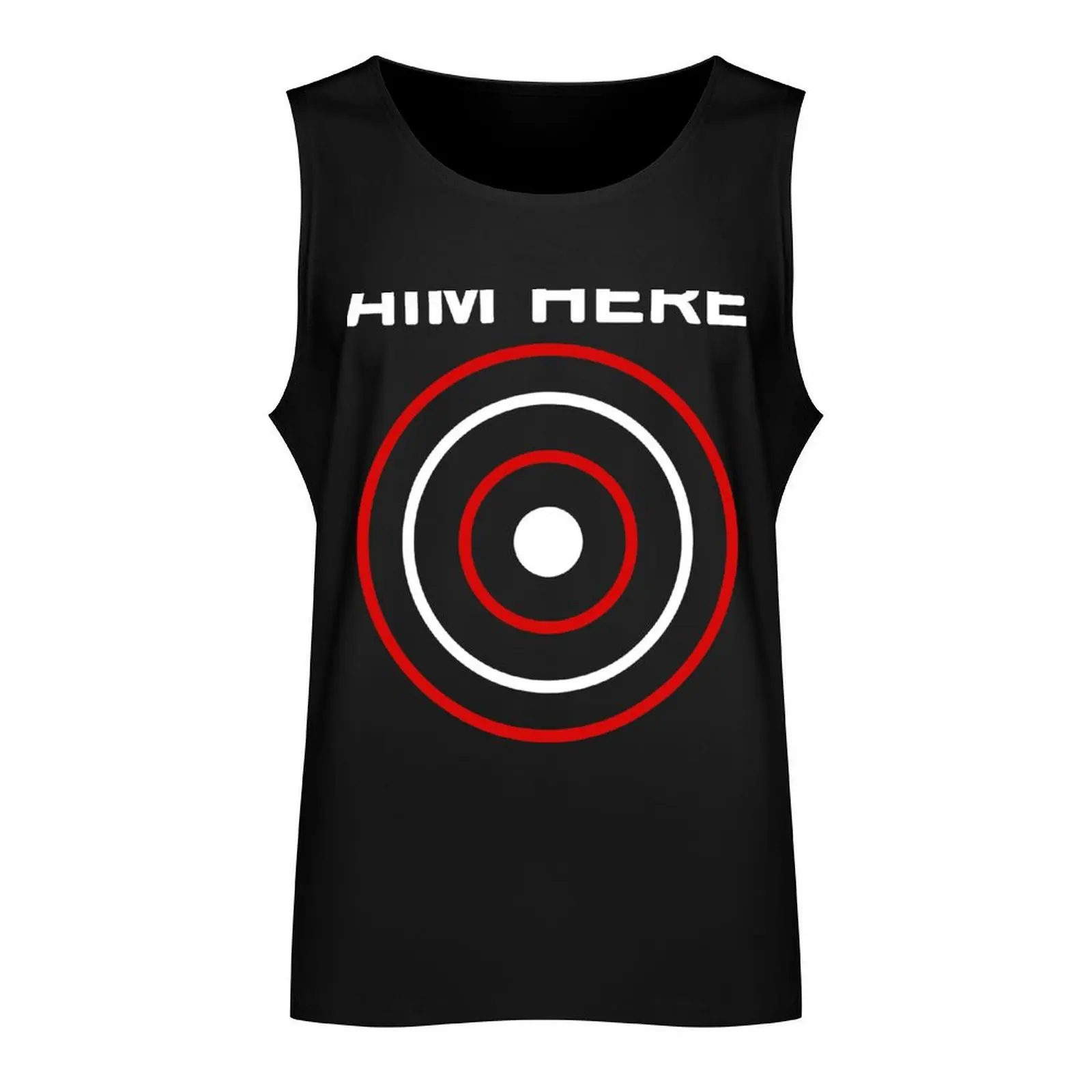 Aim Here Darts Players Bullseye Target Shooting Club Tank Top men clothings Men's singlets Men's gym articles