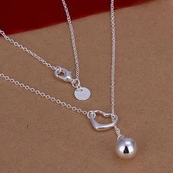 Silver color exquisite noble luxury gorgeous fashion women lady charm Wedding loving drop shot necklace  jewelry N164