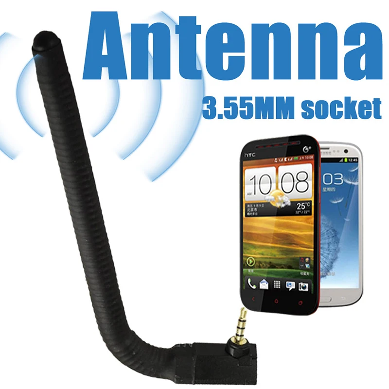 3.5mm Mobile Phone Signal Enhanced External Antenna 6DBI Wireless TV Stick Mobile Phone Headset Port Black External Antenna