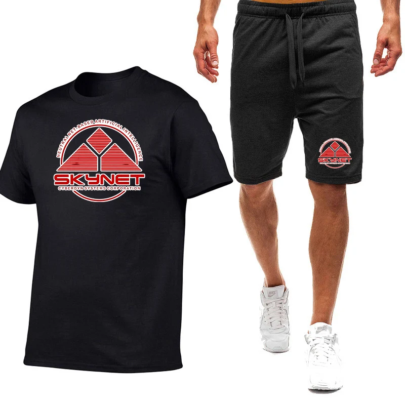 

Skynet Graphic 2026 New Summer Casual Loose Suit for Men Short-sleeved Button Shirts + Shorts 2PCS Sets
