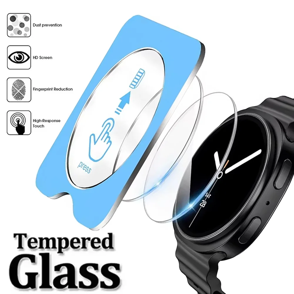 Quick Pasting Tempered Glass Film For Samsung Galaxy Watch 9/8/7/6/5/4 40mm 44mm 8 Classic Ultra 2/1/Ultra 2025 47mm Screen Film