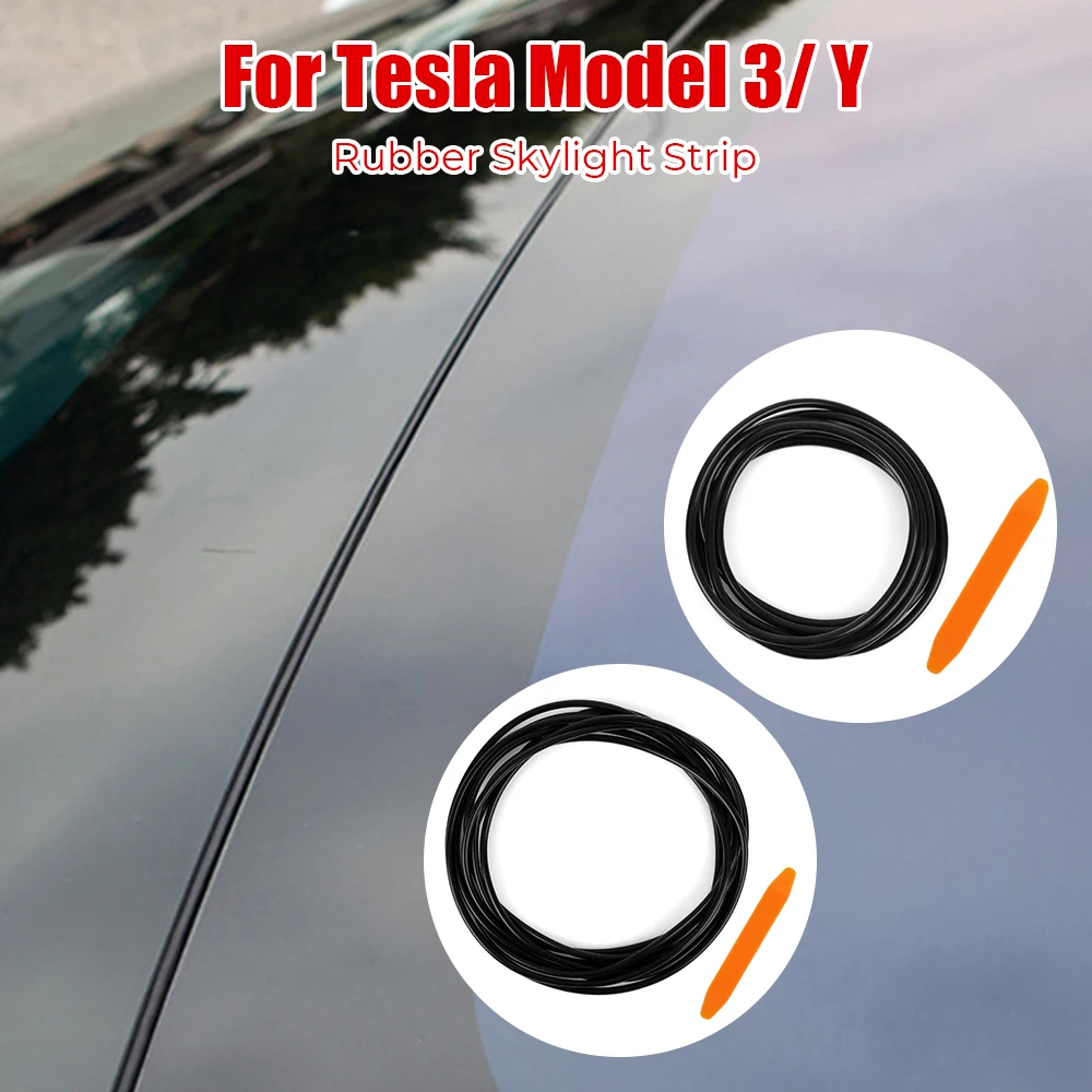 Schiebedachdichtung für Tesla Model 3, Modell Y, staubdicht, wasserdicht, Geräuschisolator, Auto, Zubehör, Gummi-Dachfenster-Streifen-Dichtstoff