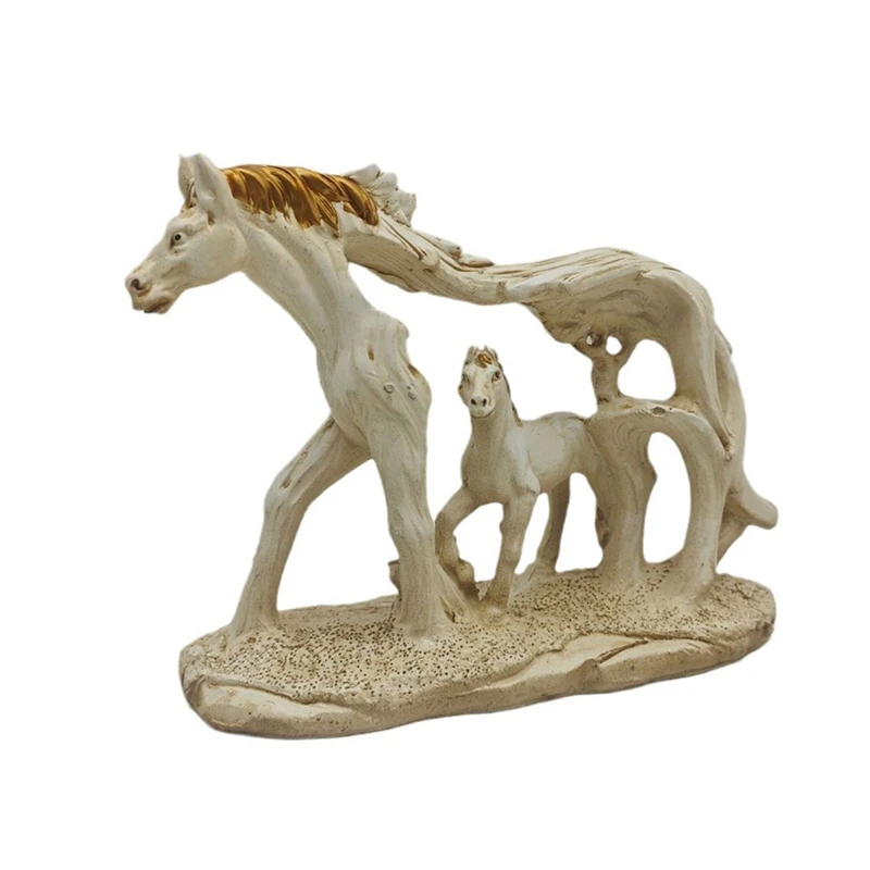 ABKO-Horse Sculpture Resin Indian Horse Statue Home Decoration Desktop Decoration Animal Figurines