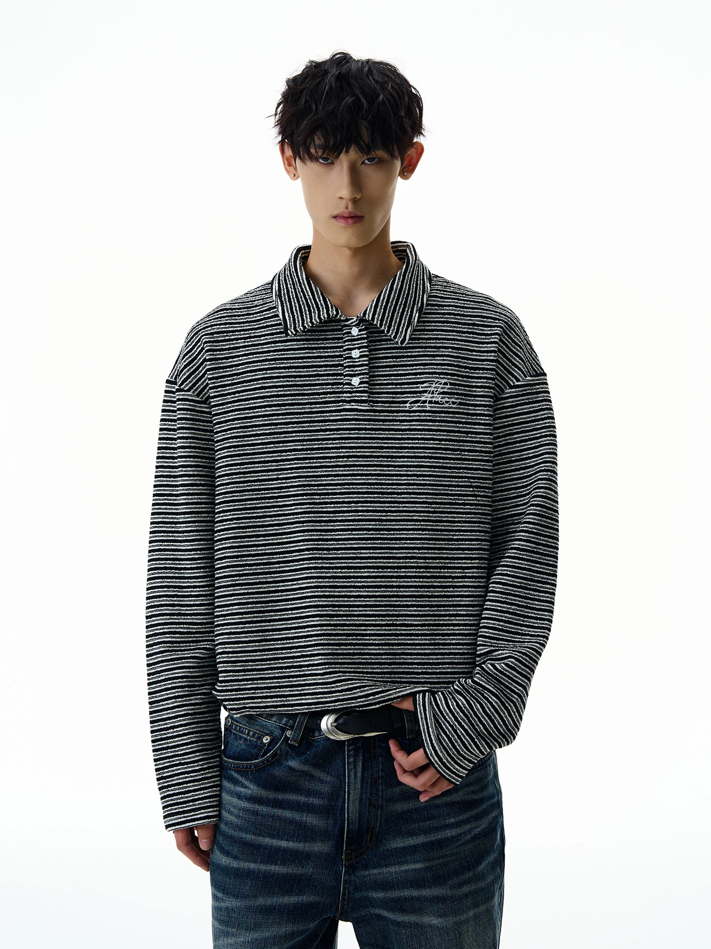 

Рубашка PUEE American Retro Cleanfit в полоску, с длинным рукавом, свободного кроя, повседневная, из хлопка, для прогулок