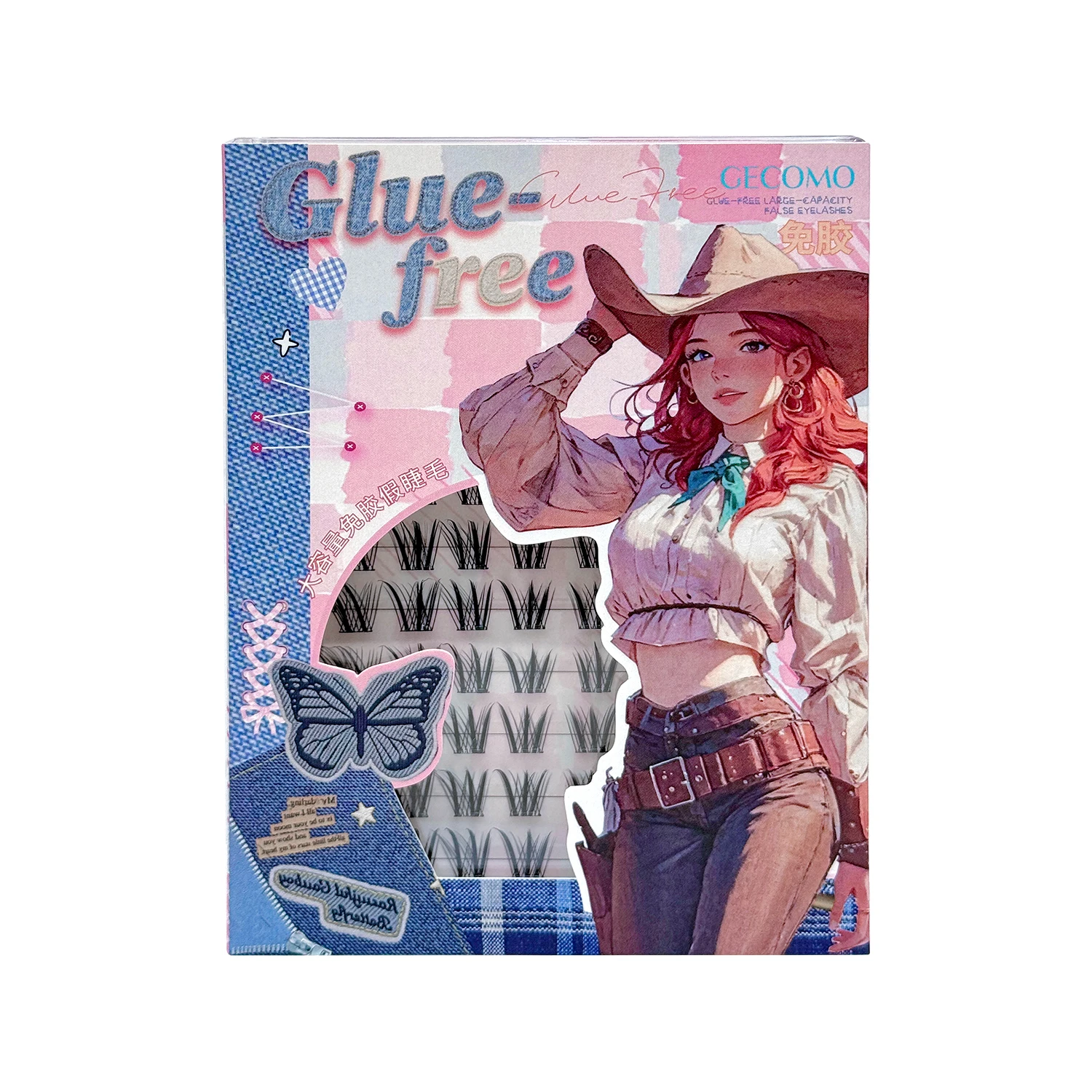 Ciglia finte volanti oblique senza colla Occhi Manga naturali con arricciatura a C Ciglia segmentate autoadesive per un trucco naturale degli occhi