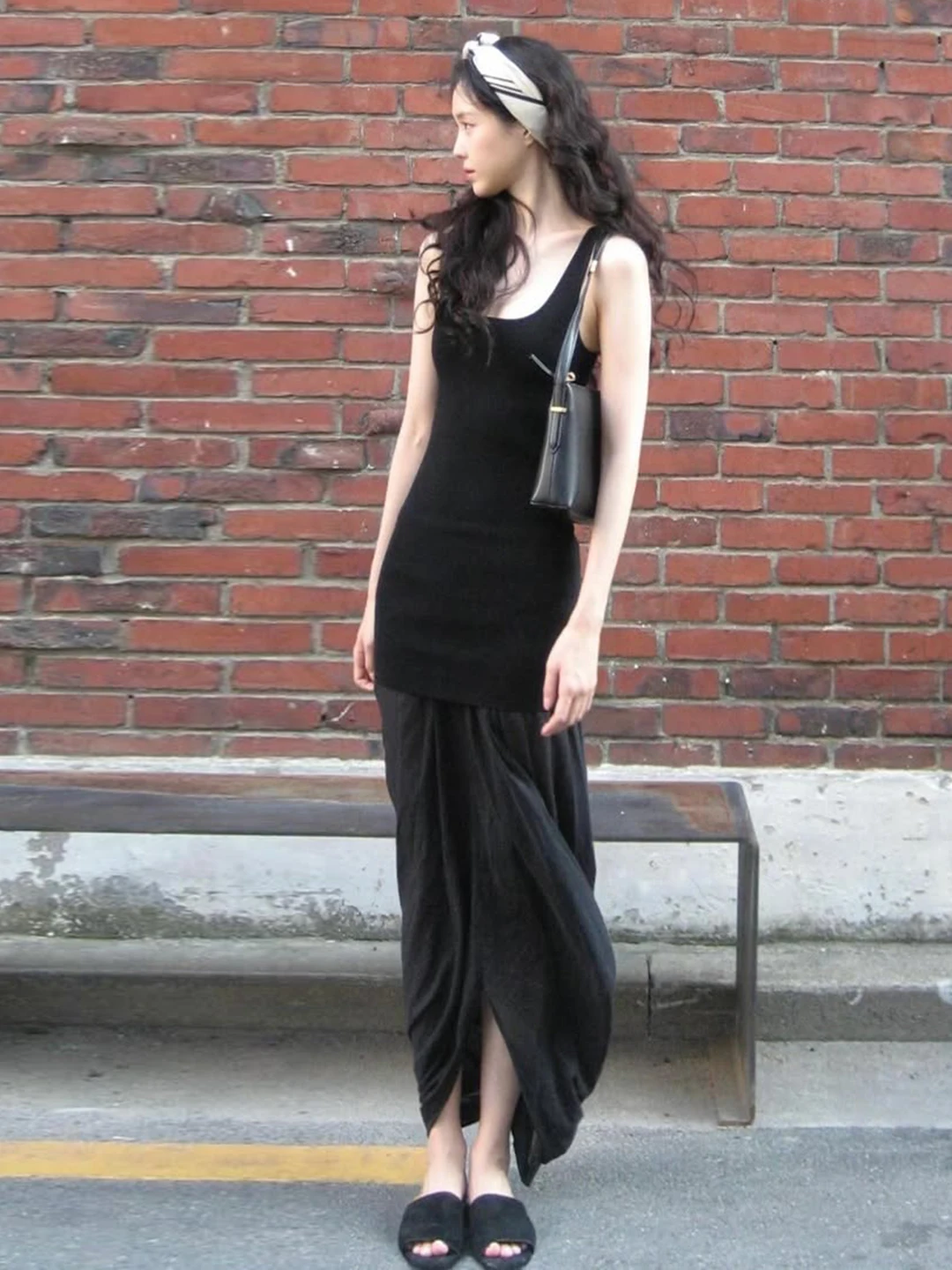 Ele Bla Gola Quadrada Slim Fit Strapl Dr Romore Faion Feminino Cintura Alta Gaze Fibra Primavera Verão Outono