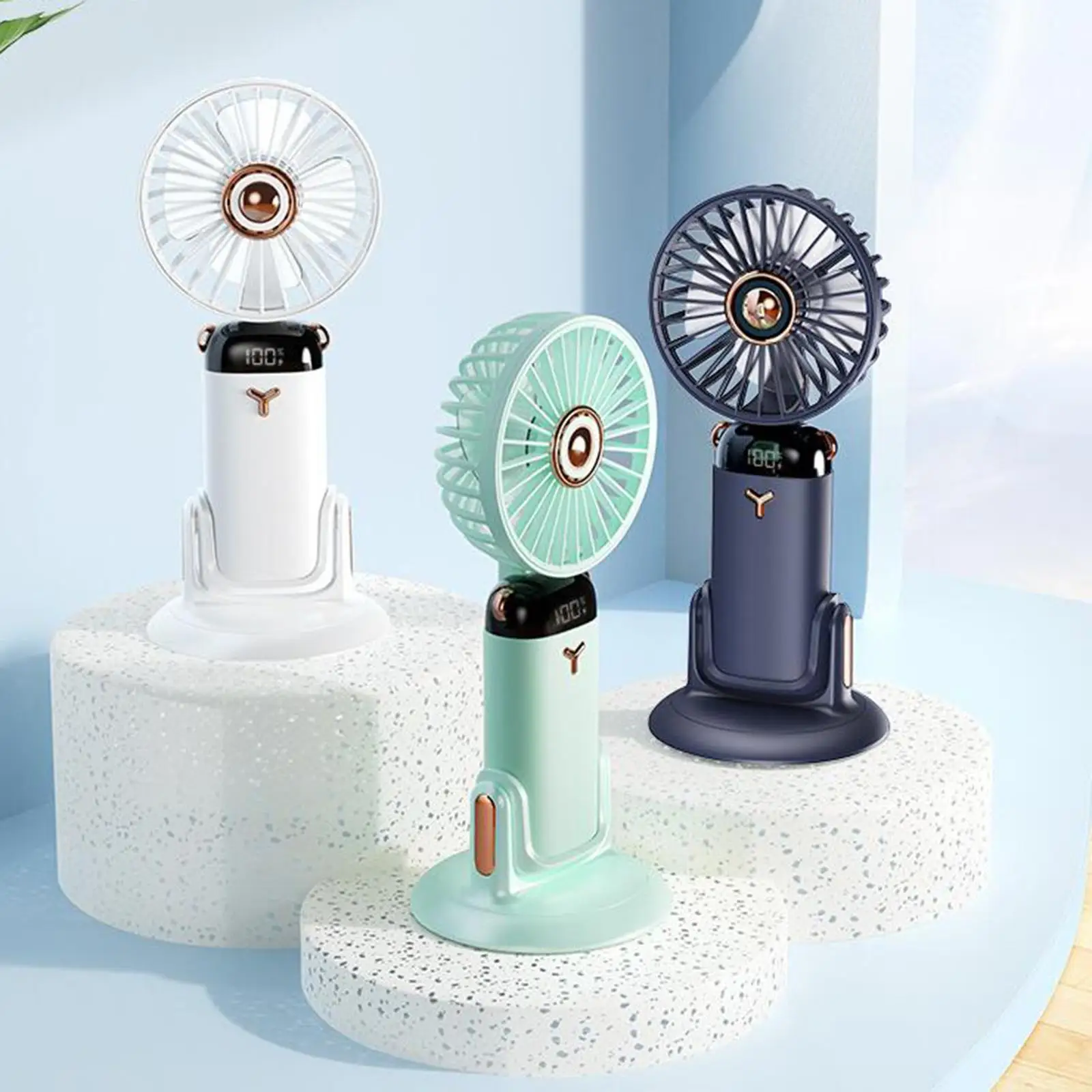 Mini Portable Fan Personal Fan Handheld/Wall Mounted/Desk 5 Speed Makeup Fan Desk Fan for Office Outdoor Indoor Bedroom Table