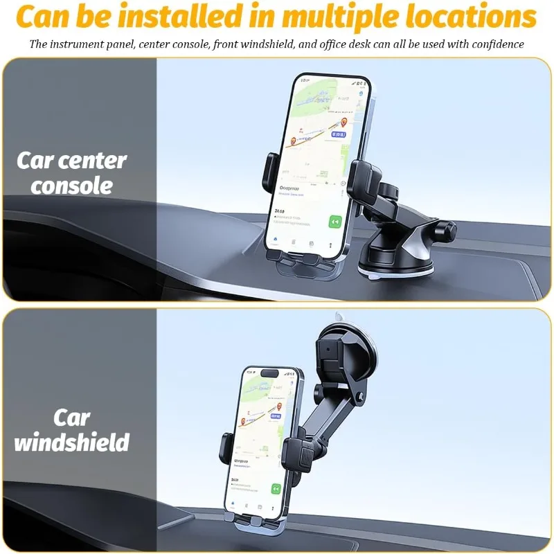 Car Cell Phone Holder Cellphone Mount for Dashboard Windshield Auto Dash Mobile IPhone Support Fit 4.7-7 Smartphone Auto Supply view 6