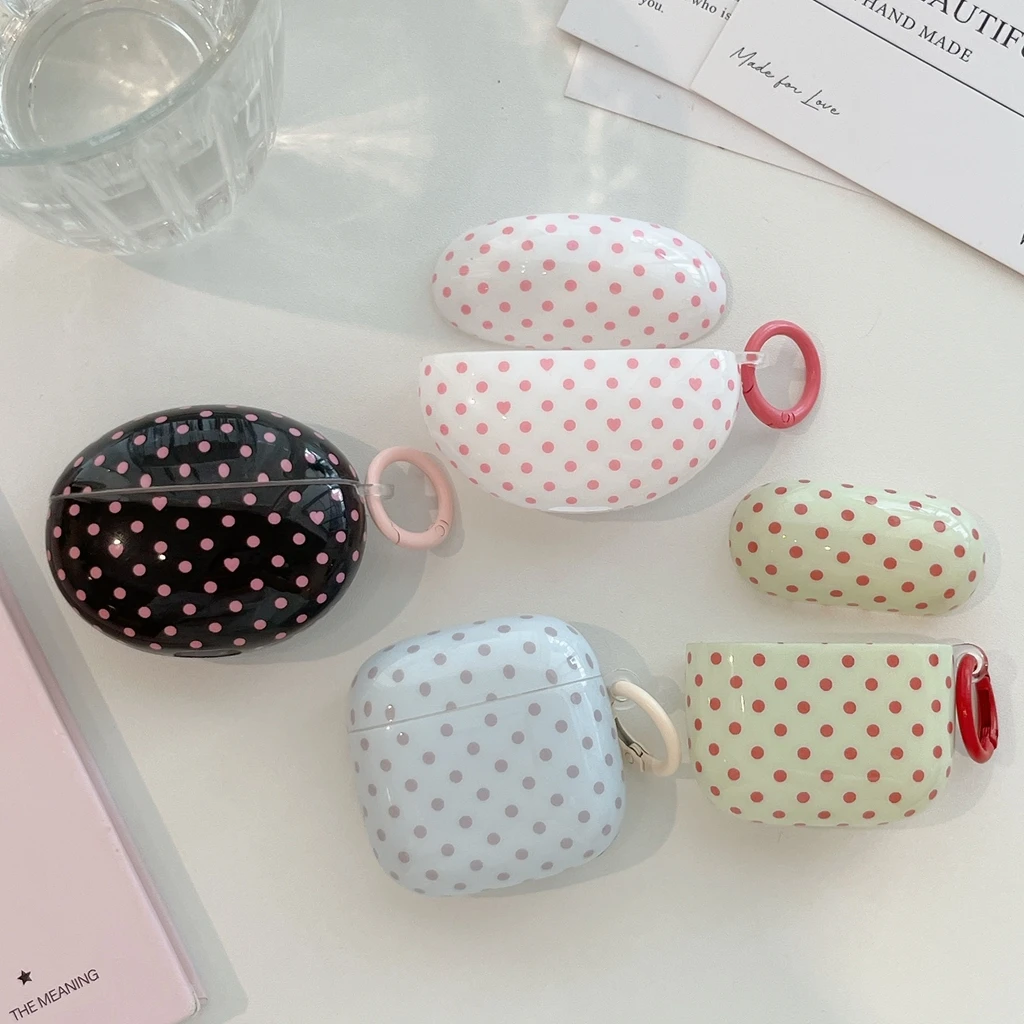 Funda Protectora Minimalista para Auriculares con Diseño de Corazón y Puntos, Serie Gloss con Gancho para Huawei FreeBuds 6i SE3 SE2 FreeClip 2