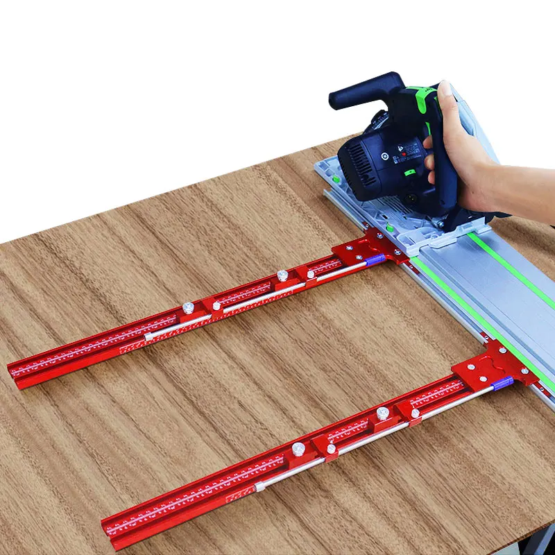 600MM Woodworking Parallel Rail Guide System Extension Guide Rail T-Track T-Slot Circular Saw Track Set Fixed Guide Rail Bracket