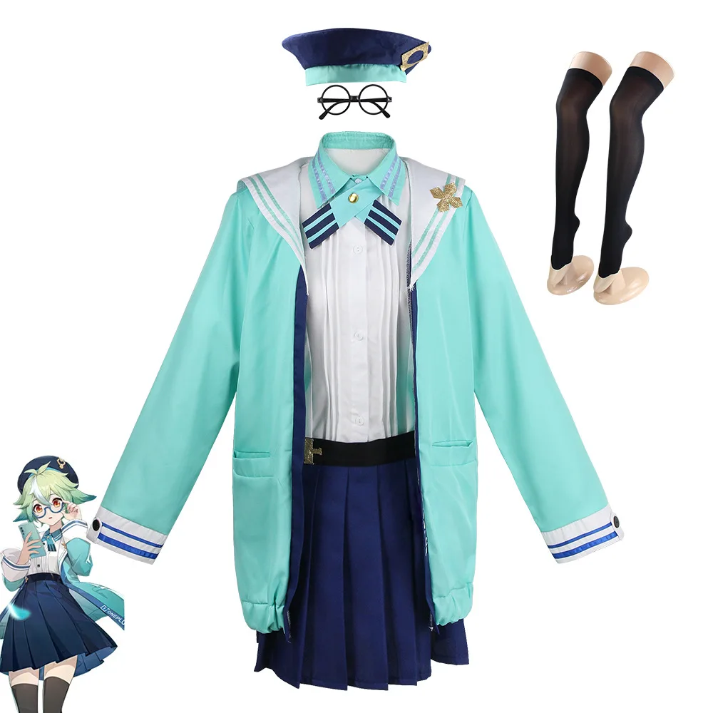 

Genshin Impact Sugar Cosplay Costume JK Uniform Full Set with Hat Performance Outfit Sugar Cosplay Costume