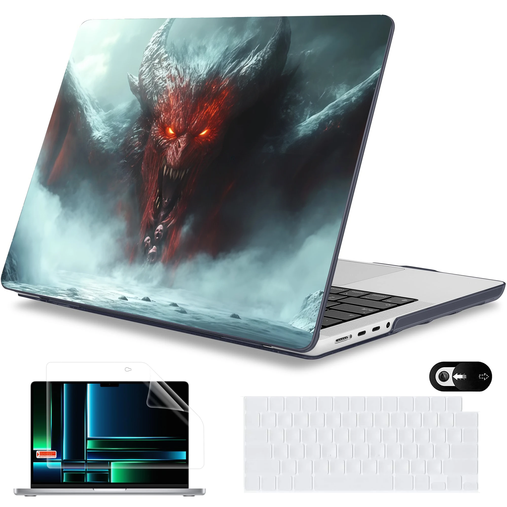 

Чехол для ноутбука Macbook Air M4 13 M1 Pro 13 14 M3 15 16 M2 Mac Hard Shell A3240 A3113 A3241 A2992 с принтом дракона