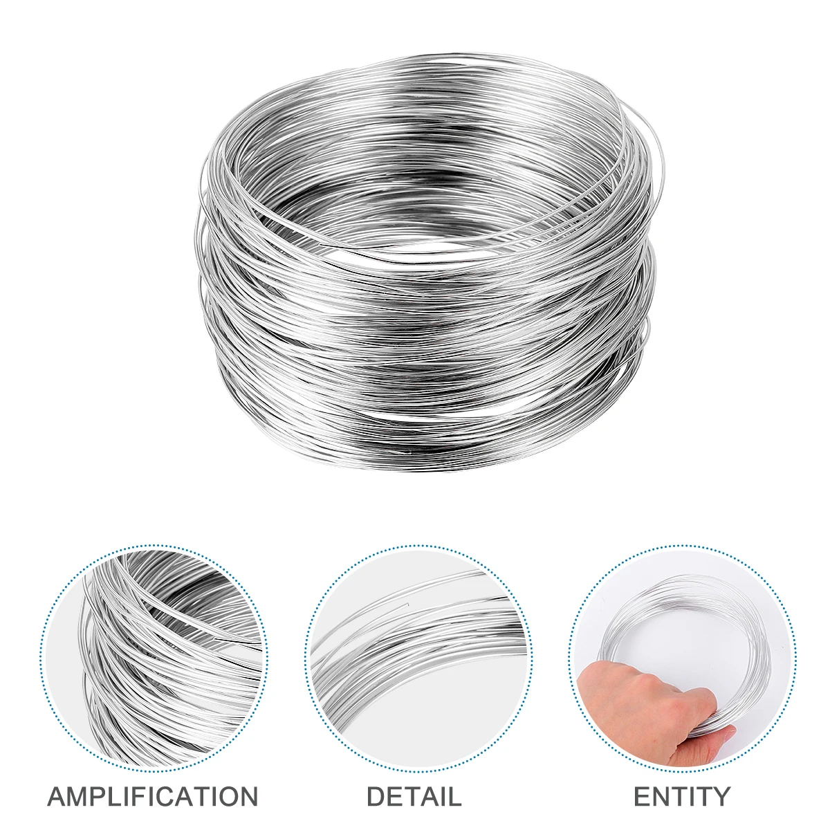 

5pcs 1Mm Aluminum Wire For Jewelry Making Diy Craft Flexible Metal Line Beads Necklace Accessories Silver 10M Per Roll