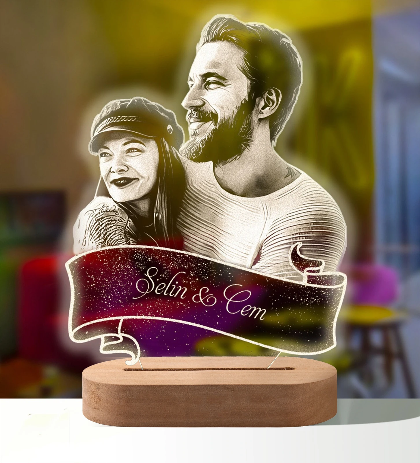 3D Photo Lamp Personalized Custom Photo And Text Customized Valentine\'s Day Wedding Anniversary Birthday 3D Night Light Gifts