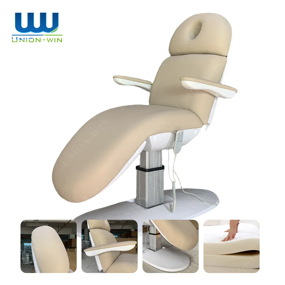 Union Win الأثاث الداخلي الأزرق سبا توبر فاخر تمديد رمش طاولة مستحضرات التجميل الكهربائية طاولة التجميل تدليك لاش السرير #5