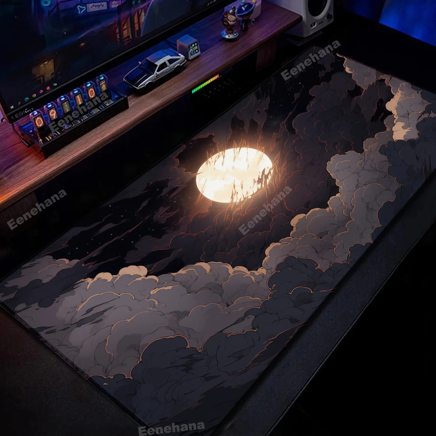 

Moon Mouse Pad Cute Girl Dormitory Kawaii Table Mat Computer PC Accessories Game Rug Large Mousepad Xxl 400x900MM Keyboard Pads