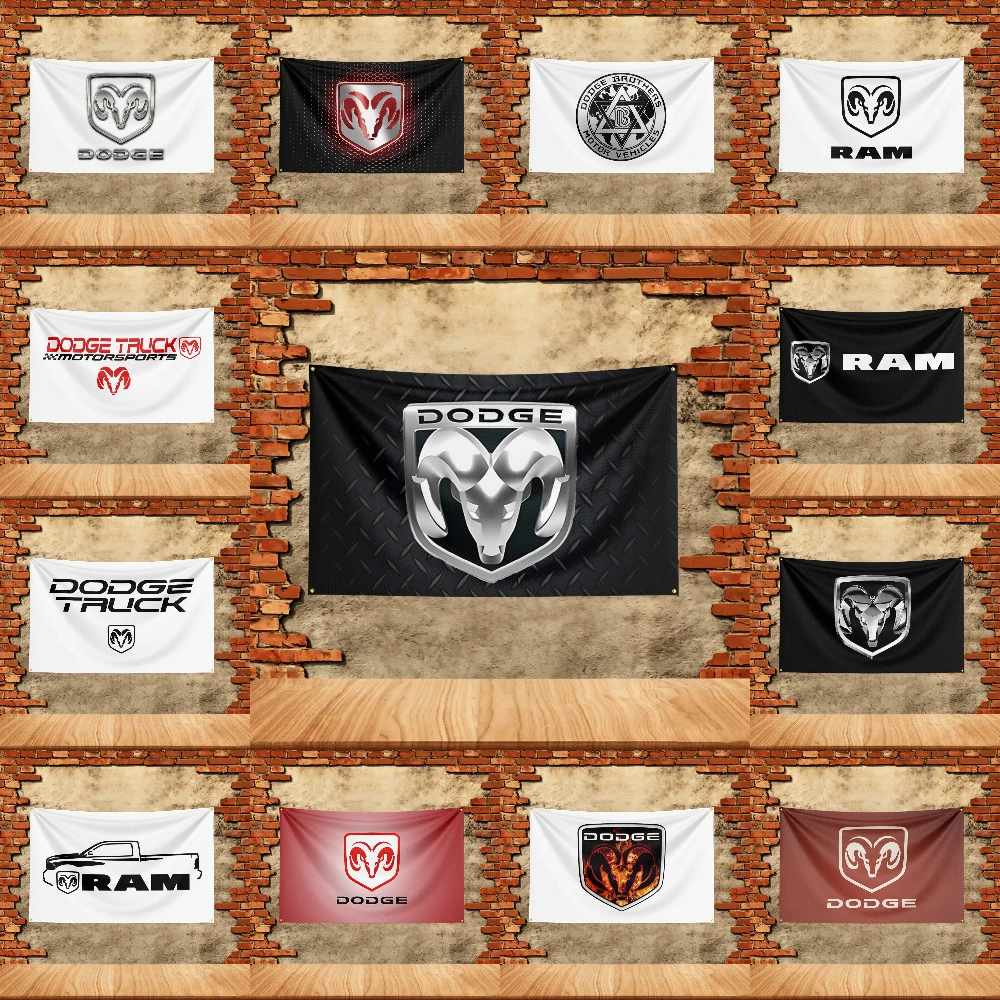 Car Flag  for D-Dodge RAM Fans Banner Custom any Image Garage Bedroom Living Room Dorm Wall Hanging Decor Tapestry