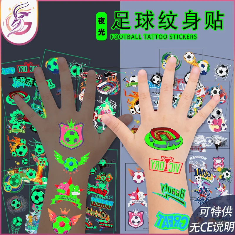 

Luminous Football Tattoo Sticker Waterproof Sweat European Fan Club Temporary Face Sticker