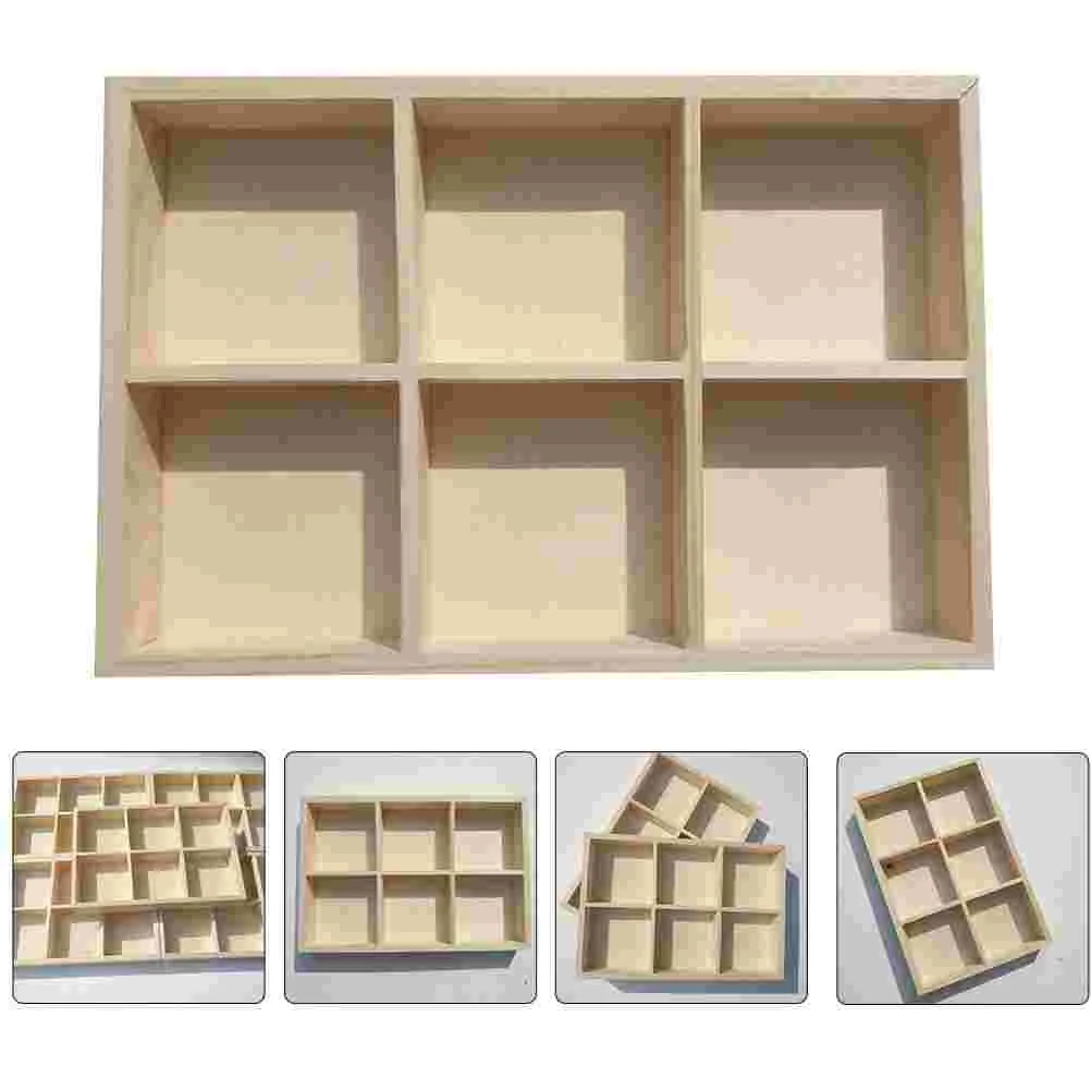 

Wooden Box Pigment Empty Container 6-grid Case Painting Stick Desk Organizer Storage Oil Pastel