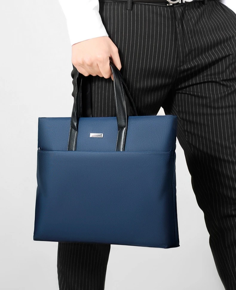 Teczka męska, wodoodporna tkanina Oxford, dokumenty biznesowe, miejsce na komputer, torba na ramię/przez ramię.