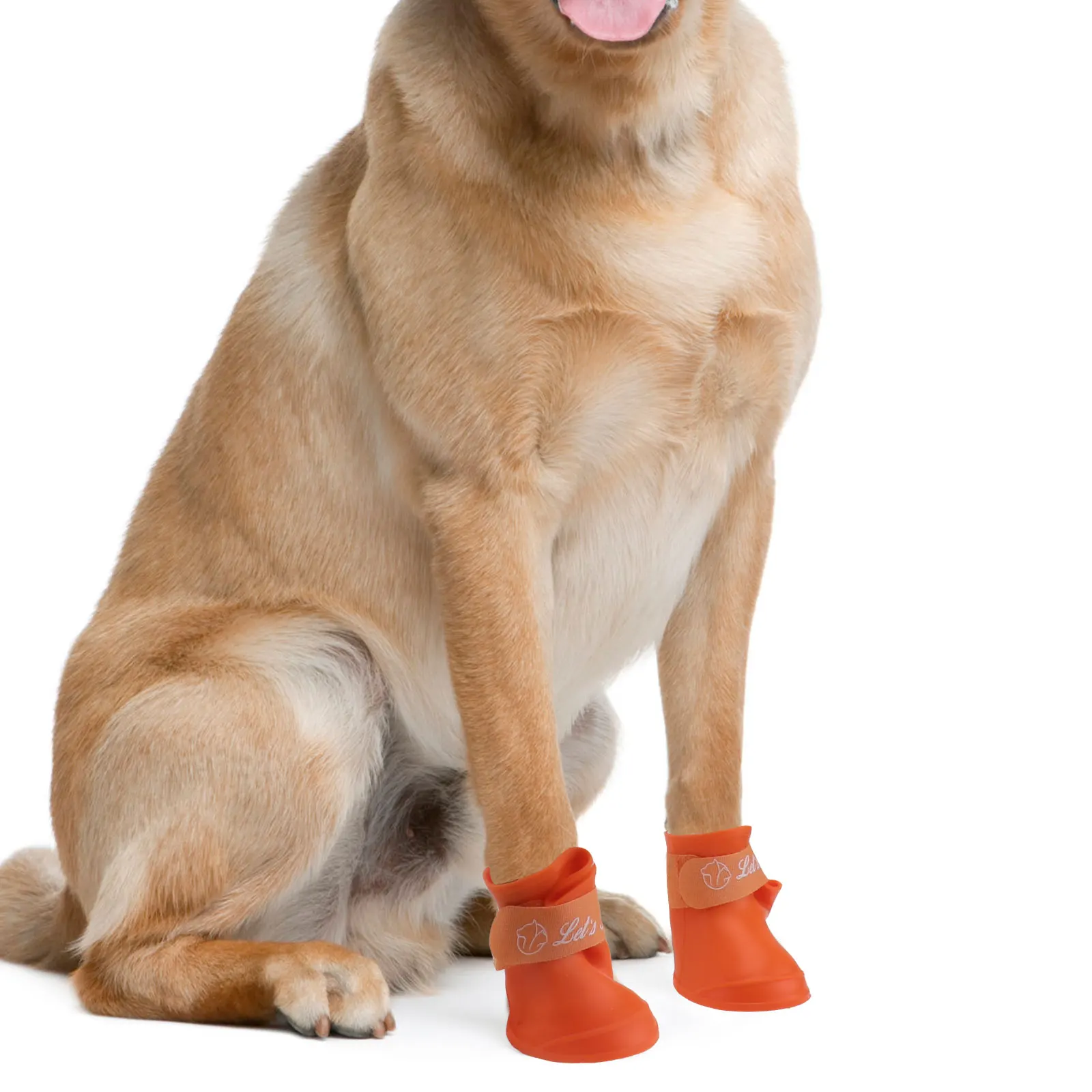 

Little Pet Dog Puppy Anti-slip Rain Snow Boots Candy Colors Rubber Waterproof Boots Shoes - Size L (Orange)