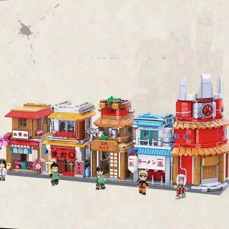 keeppley building blocks Naruto Konoha Village street view model