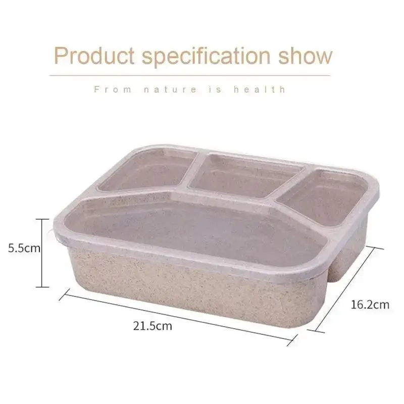 Bento Box Lunch Box Adult LunchBox Containers For Toddler Kids Adults 4 Compartments Fork Leak-Proof Microwave Dishwasher view 5