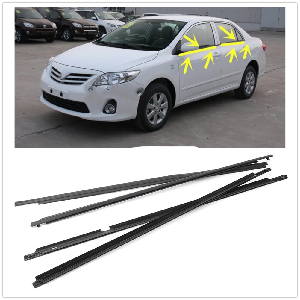 Car Window Trim Weatherstrips Sealing Strip Door Molding Gasket Seal Shield For Toyota Corolla 2009-2012