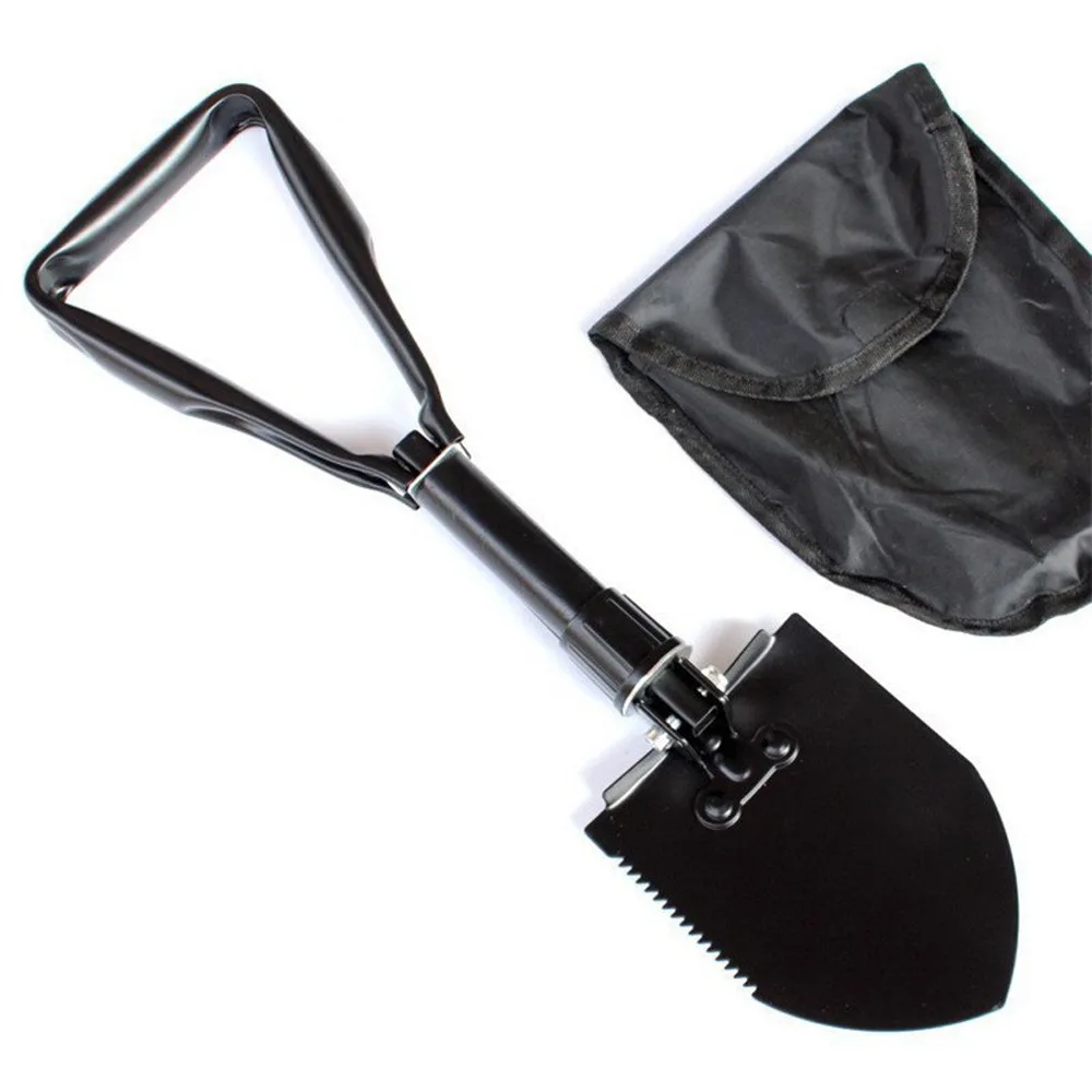 

Multi-functional Folding Shovel High Carbon Steel Thickened Portable Shovel with Storage Bag Outdoor Shovel Hiking Adventures