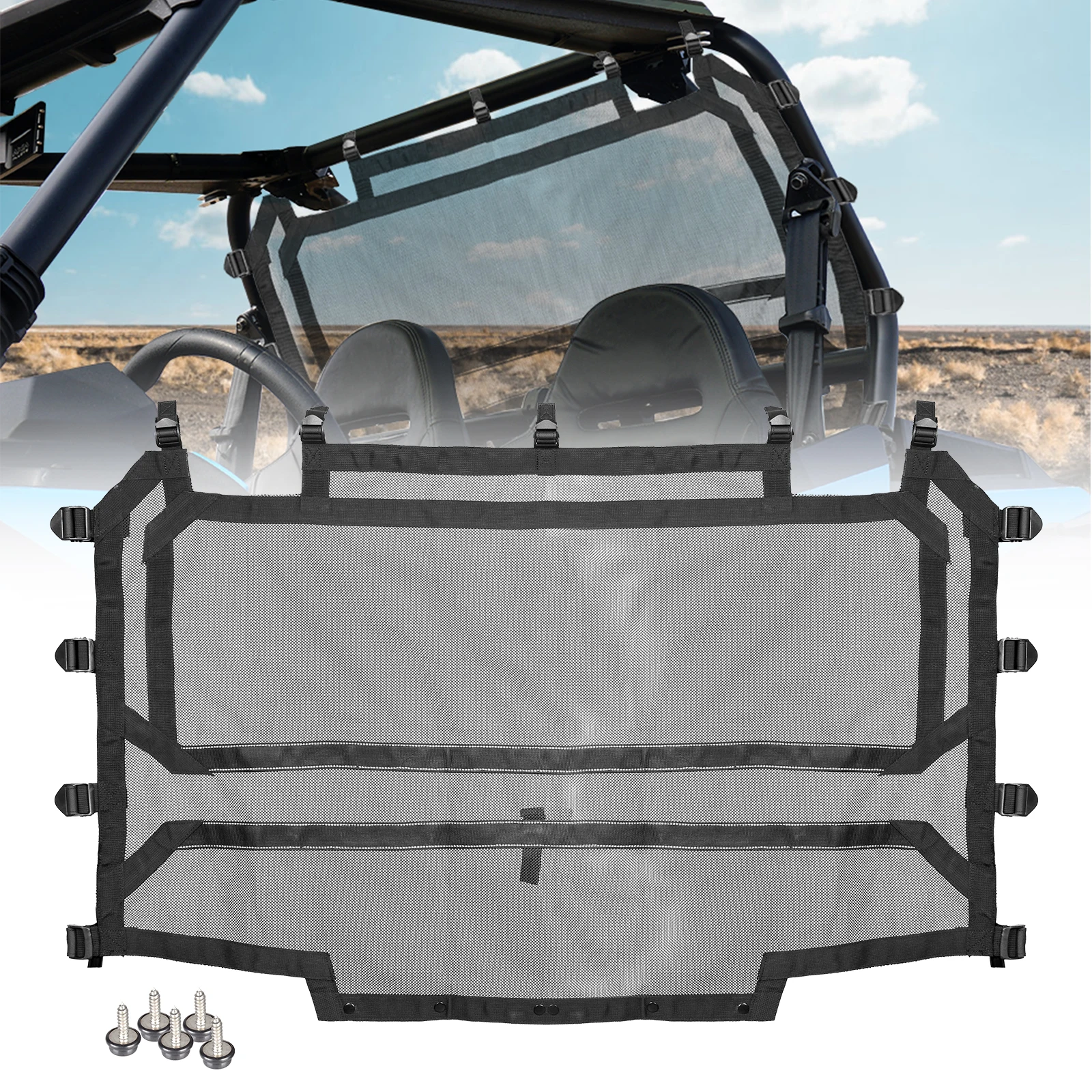 

UTV Rear Window Soft Mesh Sunshade Windshield Shade Airflow Sun UV Protection Net for Polaris RZR 1000 Turbo XP RZR XP 4 1000