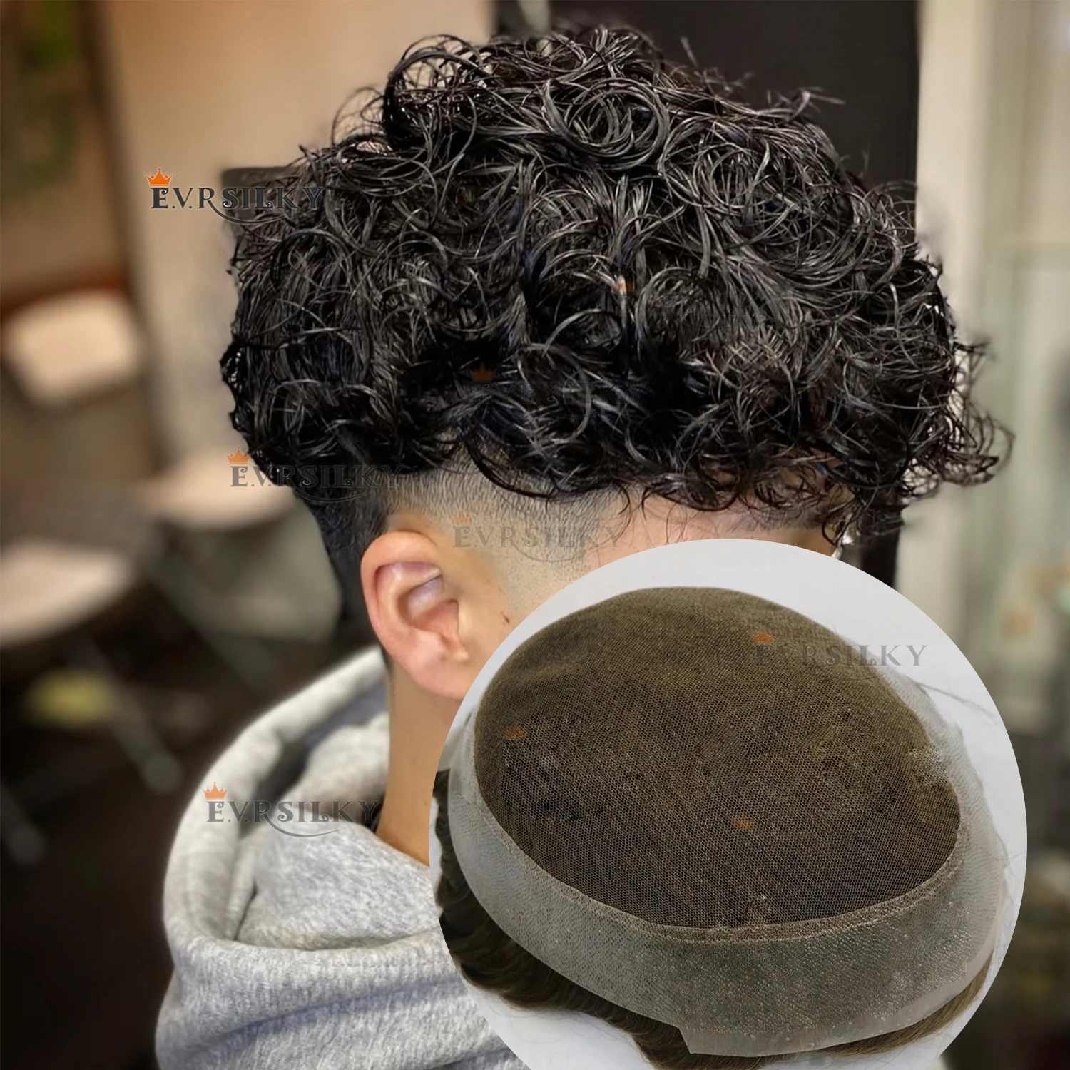 

25 мм вьющиеся австралийские мужские парики из натуральных волос, 100% человеческие волосы, протез, супер прочные дышащие кружева и мужская система из искусственной кожи