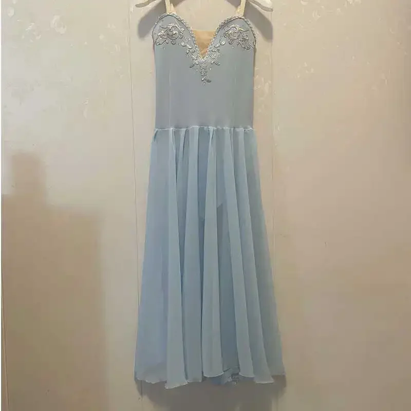 Tutú de Ballet falda larga de gasa danza clásica Cupido trajes de bailarina traje de Ballet romántico para niñas gimnasia artística chica