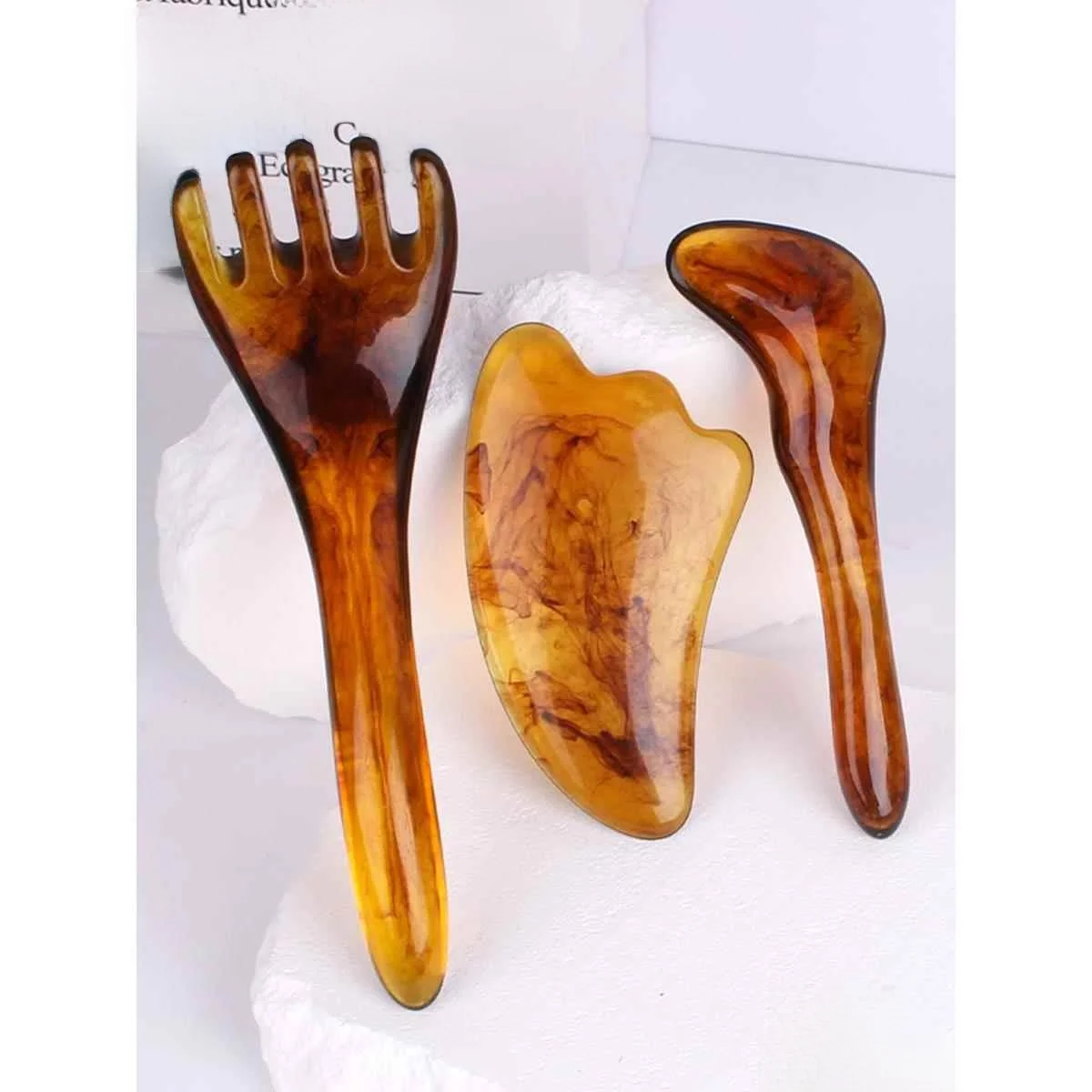 

Thiened New Women's Five-Tooth Head Meridian Comb Home Hair Scalp Massage Comb Gua a Comb Travel Hair Care Accories