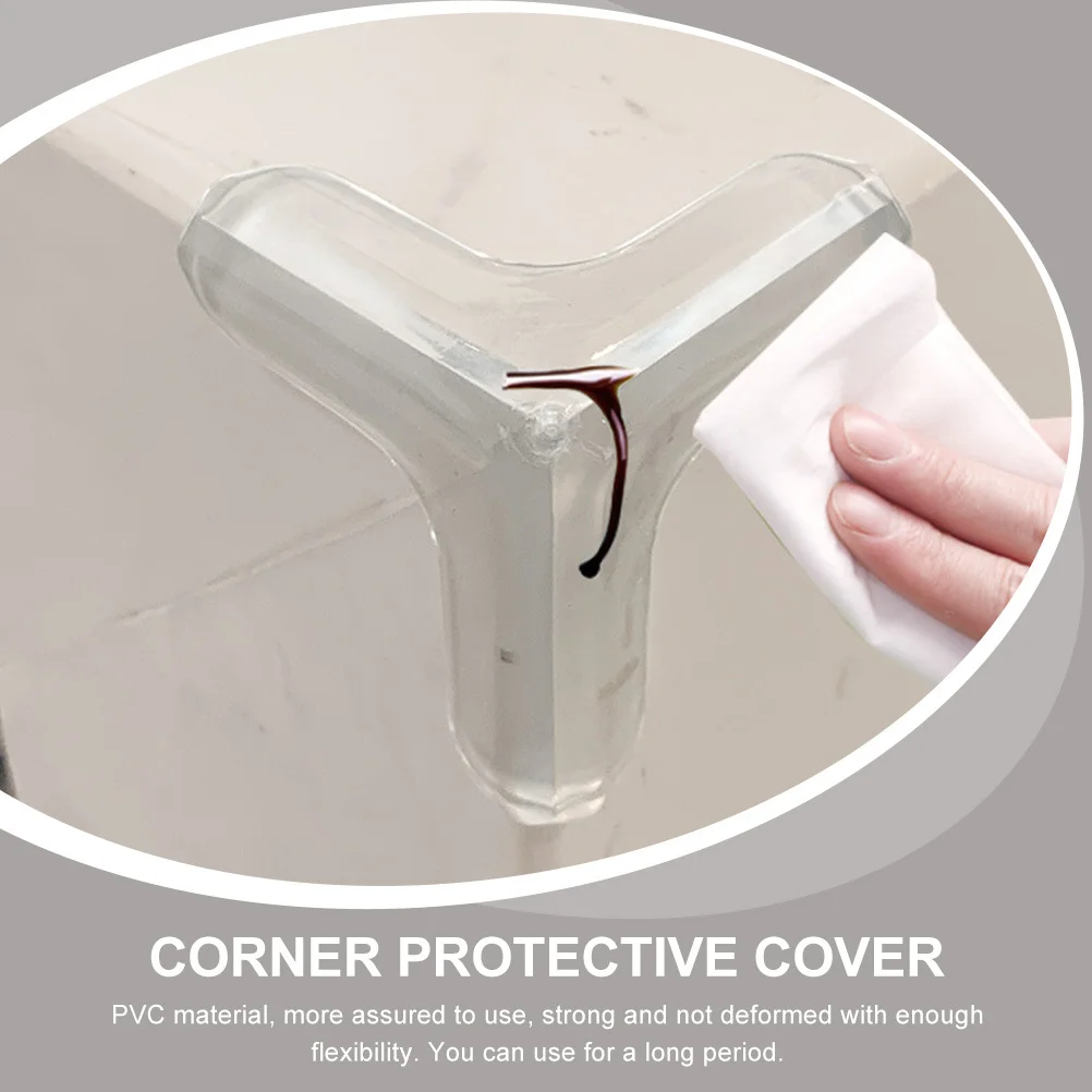 10Pcs Corner Protective Covers PVC Soft Flexible Anti-Collision Guard for Desktop Table Furniture Edge Baby Safety Protector