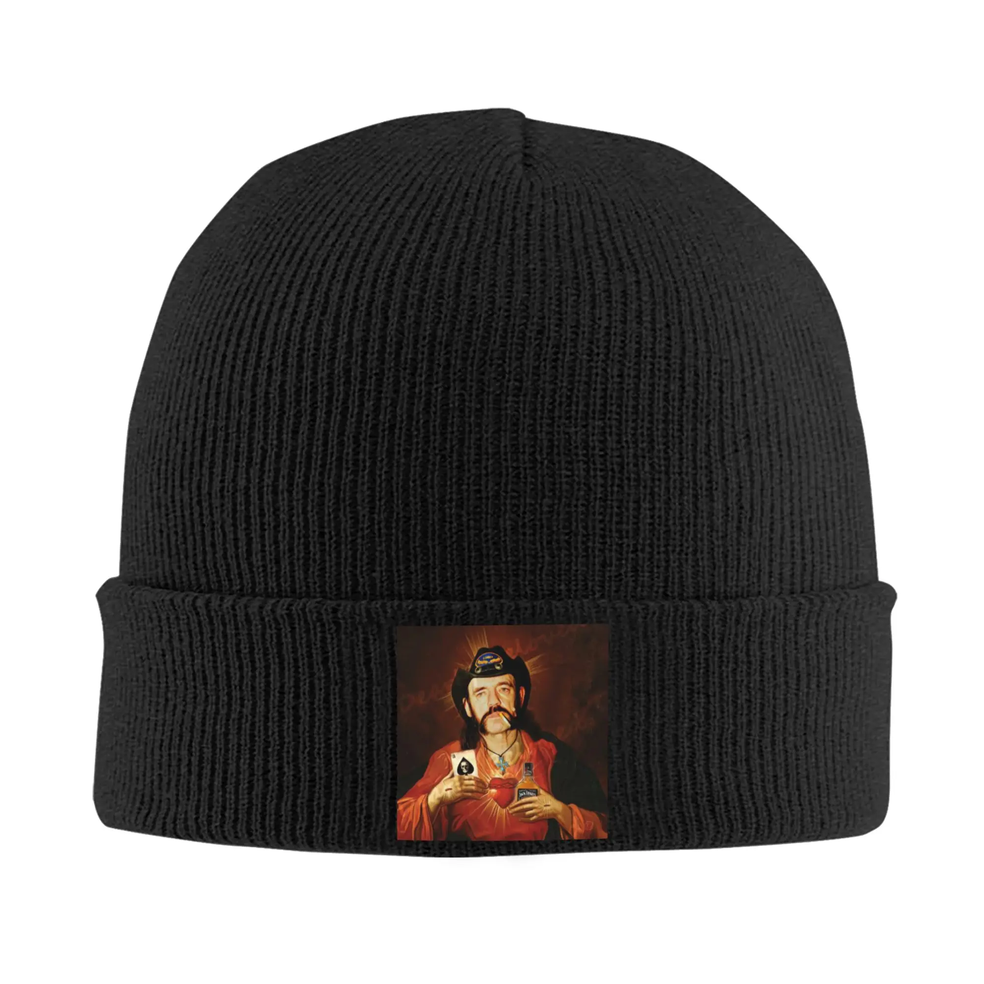 L-Lemmyed Heavy Metal Skullies Beanies Caps Winter Warm Knitted Hat Women Men Hip Hop Adult Saint Jesus Bonnet Hats Ski Cap