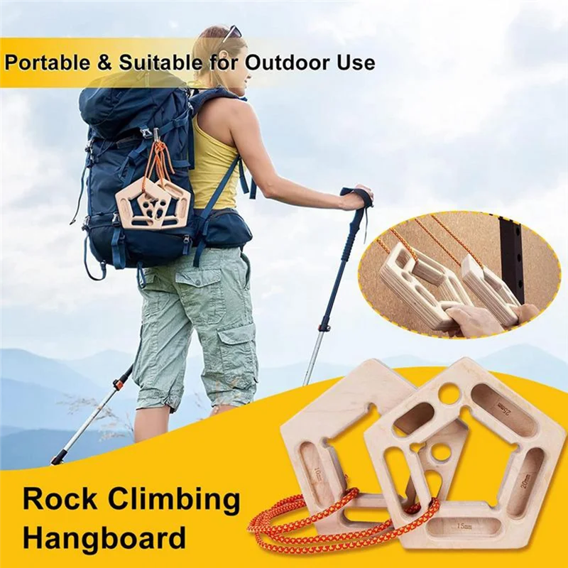 

B93B-Pull Up Board Hangboard Rock Climbing Finger Strengthener Board Trainer Forearm Strengthener Practice Climbing Tool
