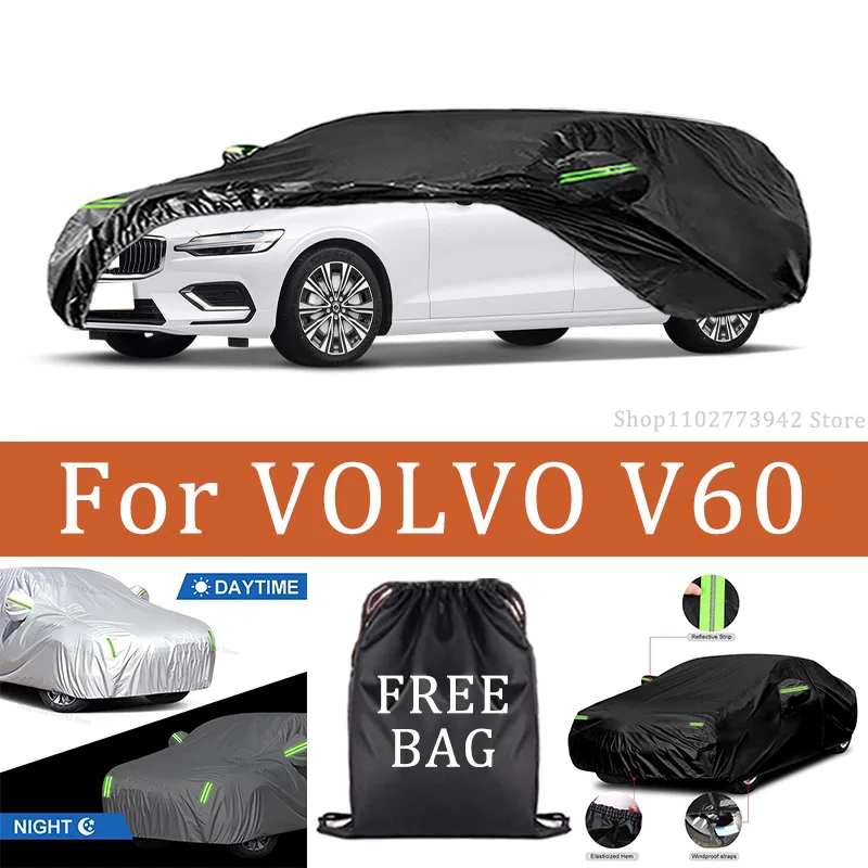 

﻿ For VOLVO V60 Car Cover Car Waterproof All Weather Automobiles Full Exterior Covers - Sun-proof Outdoor Anti scratch