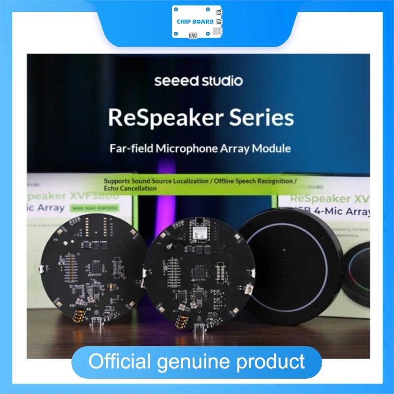 

Seeedstudio ESP32 Wireless Mic Array, 4-Microphone Voice Recognition, Noise Reduction, Smart Interactive Robot Module