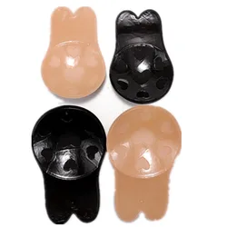 Rabbit Nipple Cover Bra Pads Women Push Up Bras Self Adhesive Silicone Strapless Invisible Bra Reusable Sticky Breast Lift Tape