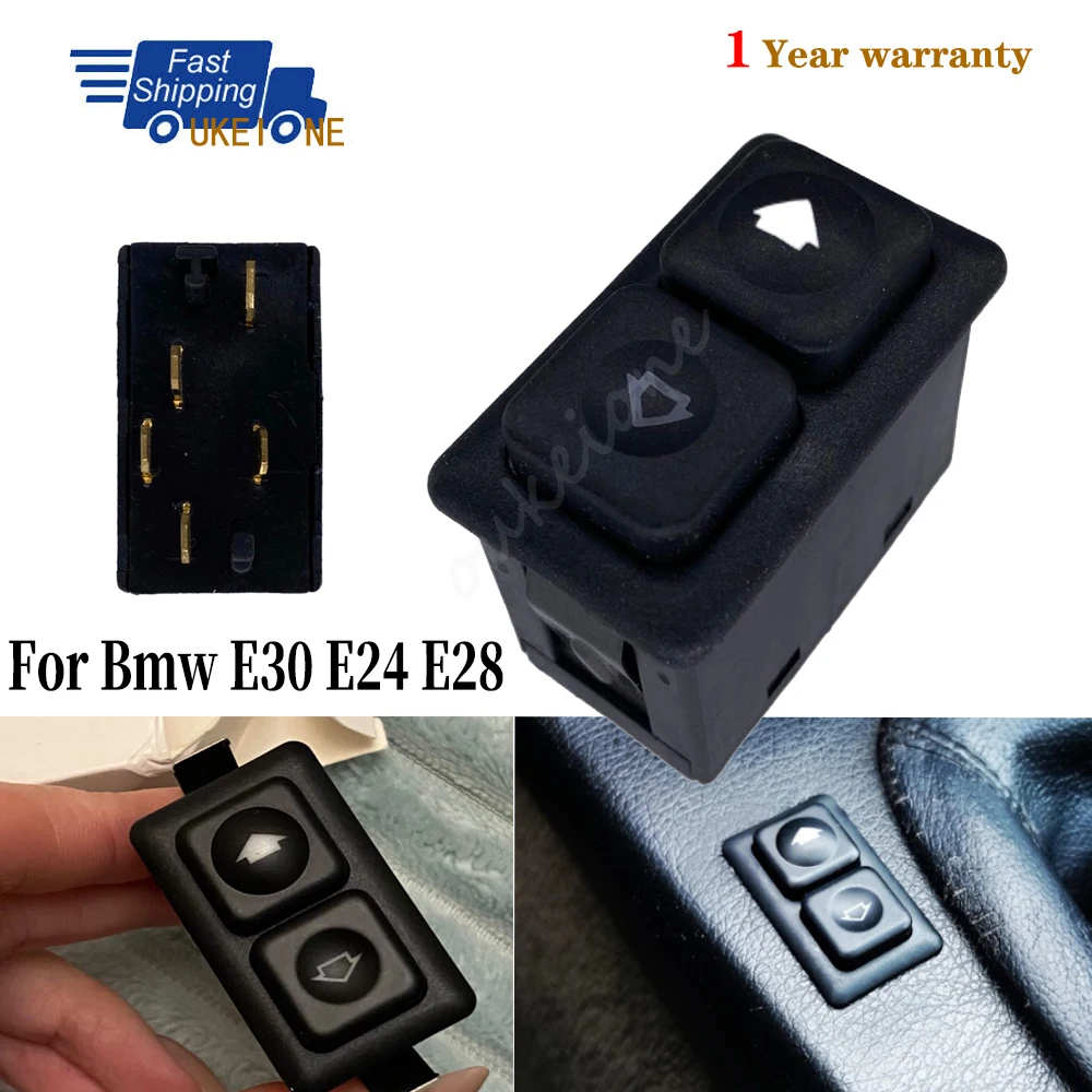 Interruptor de ventanilla eléctrica de coche iluminado, botón regulador lateral izquierdo para BMW E23, E24, E28, E30, accesorios de coche, 61311381205, 1 ud.