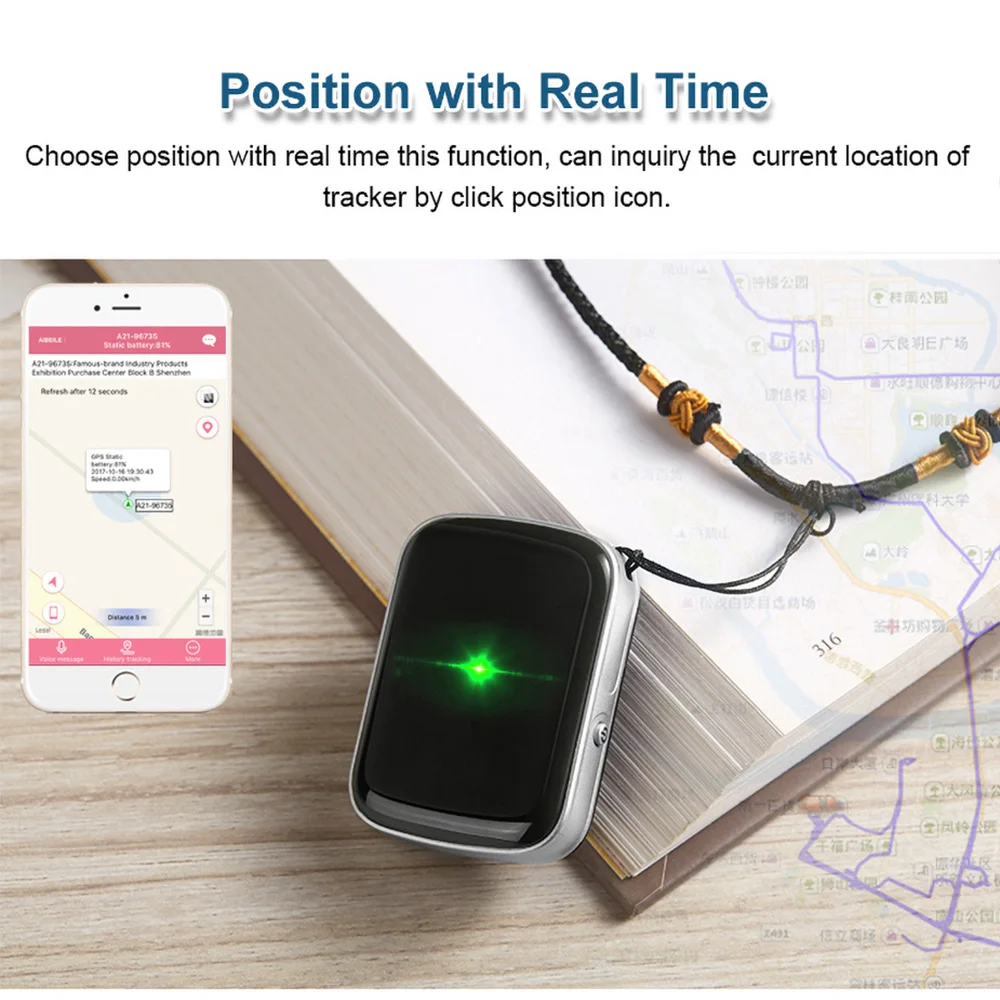 Vjoy IP67 Waterproof 2G GPS Tracker WIFI Two-way Talk Kids Elder Pet SOS Call Real-time Locator Finder Anti-lost Pendant Monitor