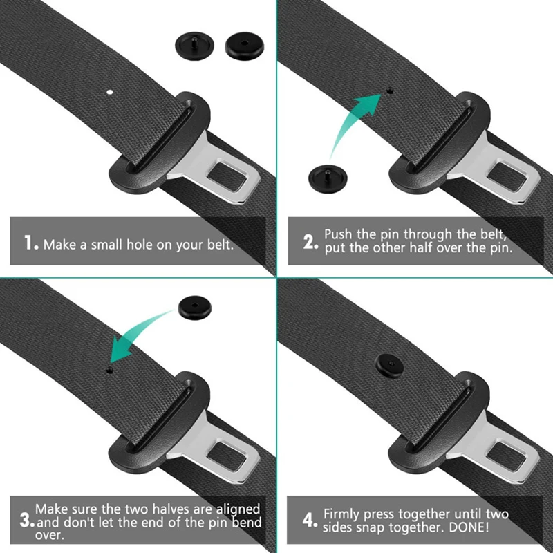 1-20Pc Car Safety Seat Belt Limiter Buckle Clip Seatbelt Stopper Button Retainer Black Automobile Interior Seat Belt Accessories view 5