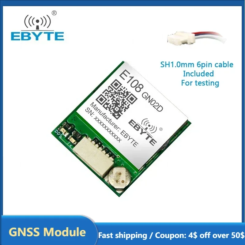 Módulo GNSS EBYTE E108-GN02D 10Hz BDS/GPS/GLONASS Módulo inalámbrico de posicionamiento de juntas multisistema posición satelital multimodo