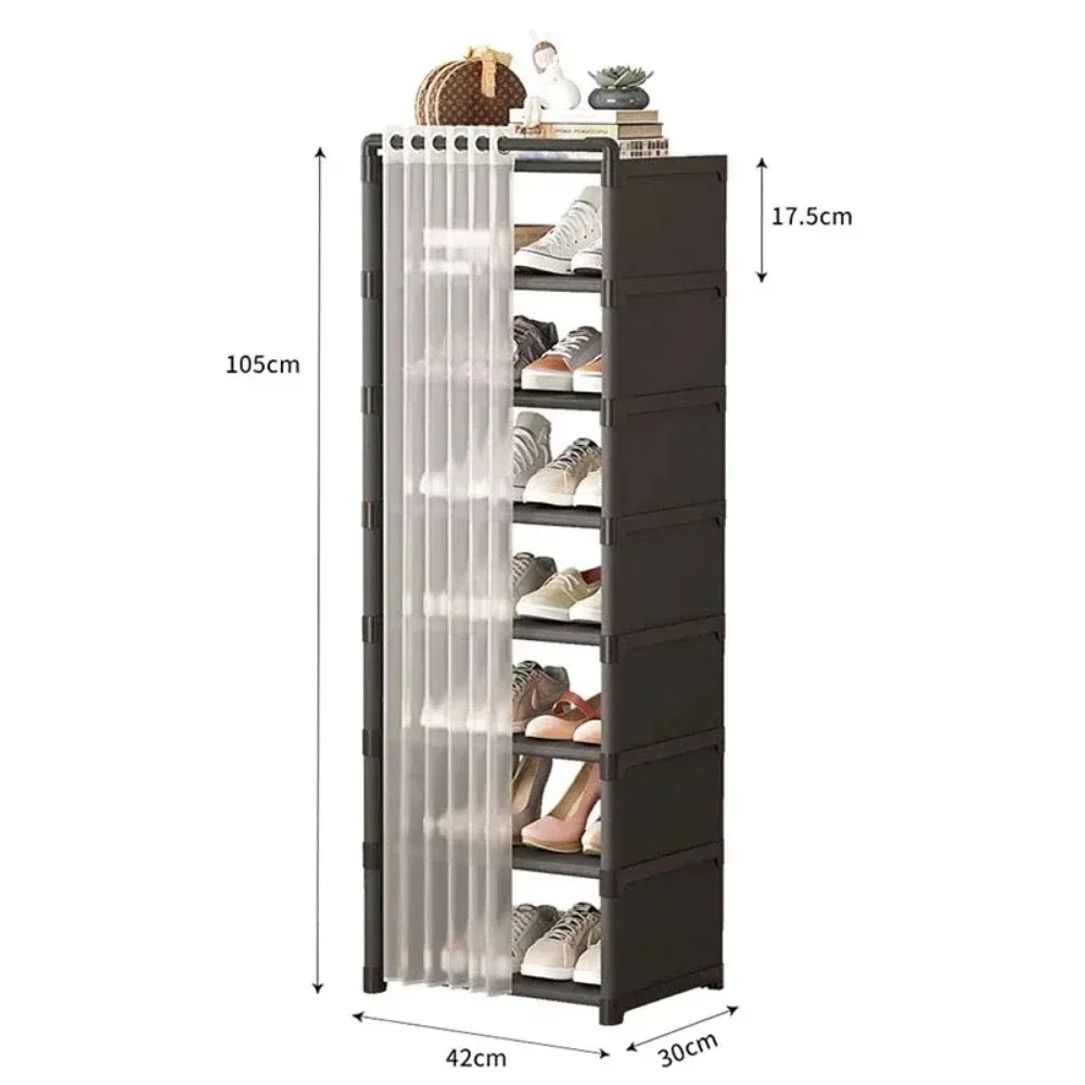 Dustproof Shoe Rack Galvanized Steel Pipe Eco-Friendly Materials Multilayer High Toughness Plastic Shoe Rack Organizer Cabinet