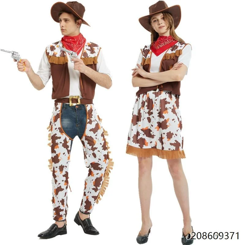 Fsia de Cowboy Ocidental para Adultos, Fsia de loween, Cosplay, Roupas para Apresentações e Performances de Palco