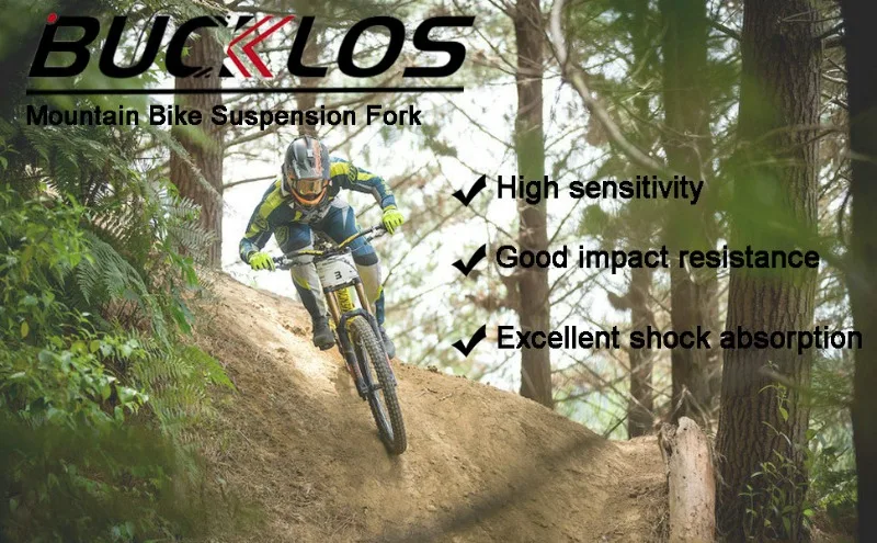 BUCKLOS 27.5 29inch Air Suspension Fork MTB Downhill E-Bike AM Forks 180mm Travel Boost Bicycle Fork Rebound 110*15mm Dual Crown