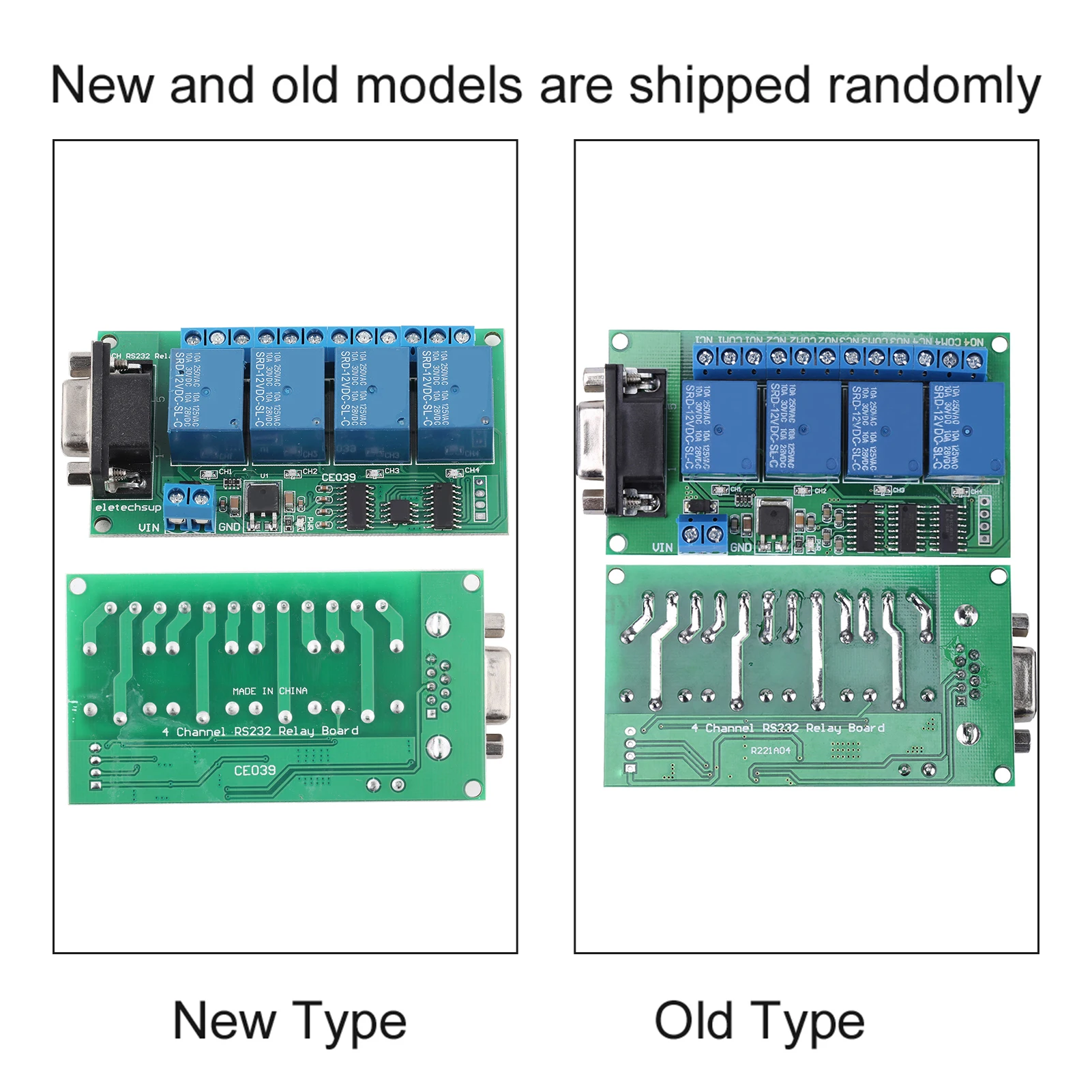 12V 4Ch DB9 RS232 Relay Board Remote Control UART Serial Port Switch for Car Motor