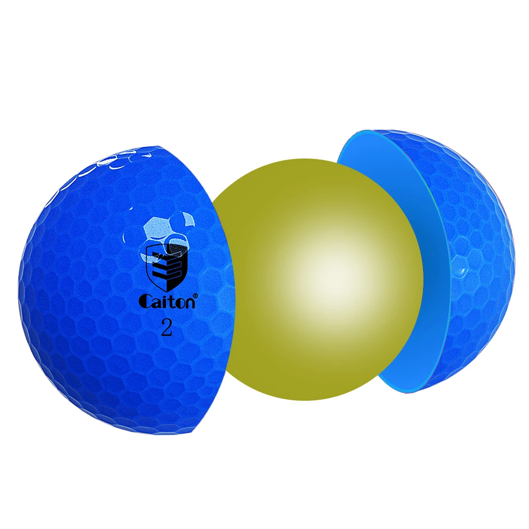 Caiton 12pcs Bola Golf untuk Akurasi & Jarak – Inti Biru Dua Lapis, Permukaan Kristal, Visibilitas Tinggi, Performa Tahan Lama